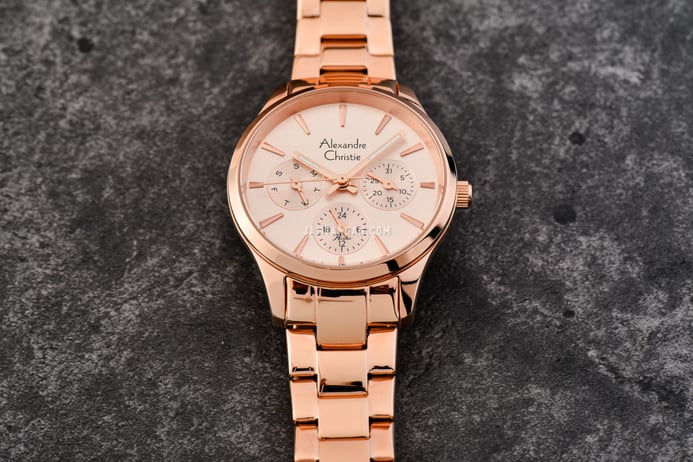 Alexandre Christie Passion AC 2A84 BF BRGRG Ladies Rose Gold Dial Rose Gold Stainless Steel Strap