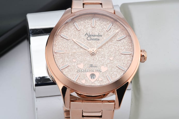 Alexandre Christie Passion AC 2A93 LD BRGRG Light Rose Gold Dial Rose Gold Stainless Steel Strap