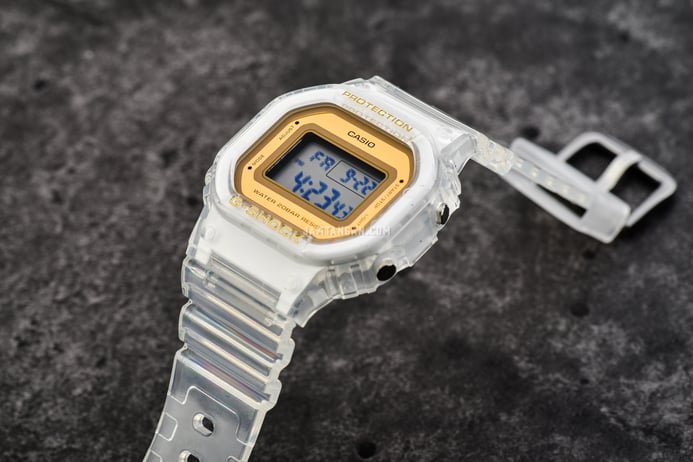 Casio G-Shock GMD-S5600SG-7DR Skeleton Gold S Series Digital Dial Transparent Resin Band