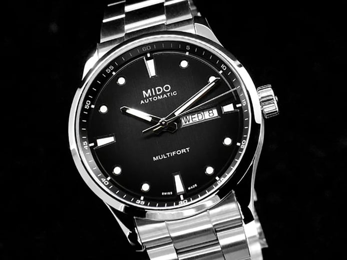 MIDO Multifort M M038.430.11.051.00 Black Gradient Dial Stainless Steel Strap