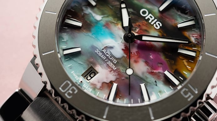 Oris Aquis 01-733-7770-4150-Set Date Upcycle Multicolor Dial Stainless Steel Strap