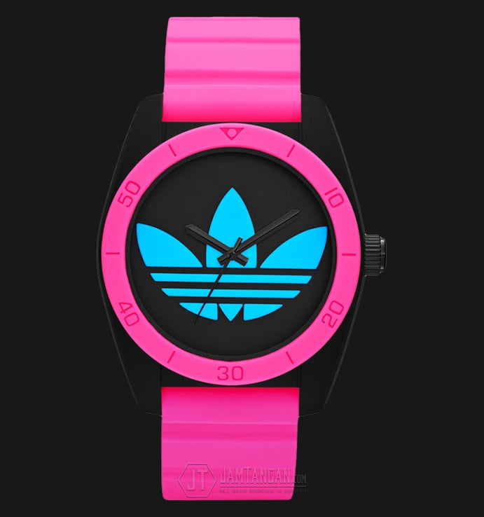 Adidas ADH2842 Santiago Black Dial Pink Rubber Unisex Watch