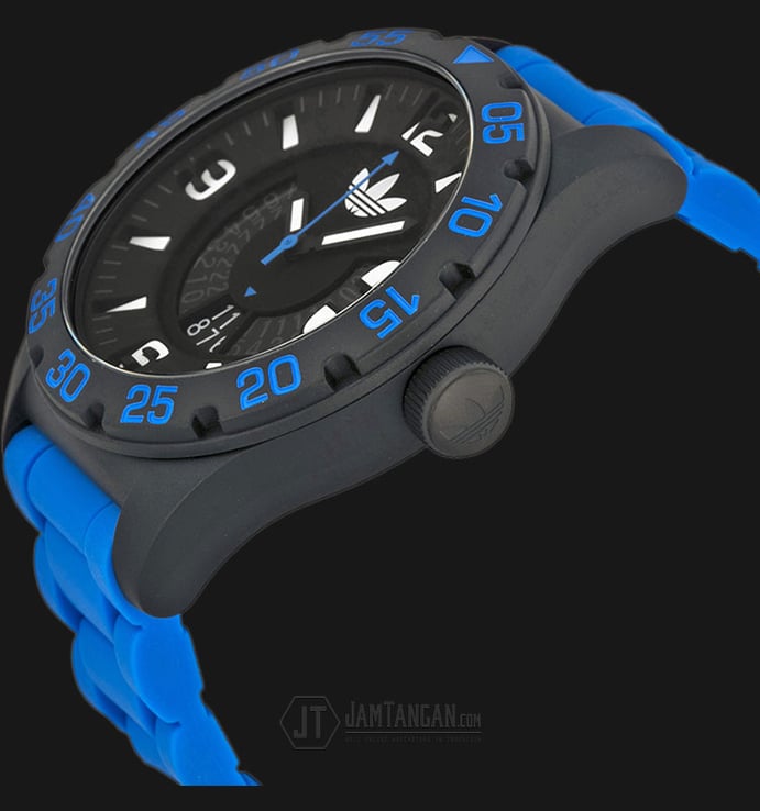 Adidas ADH2966 Newburgh Black Dial Blue Silicone Strap Watch