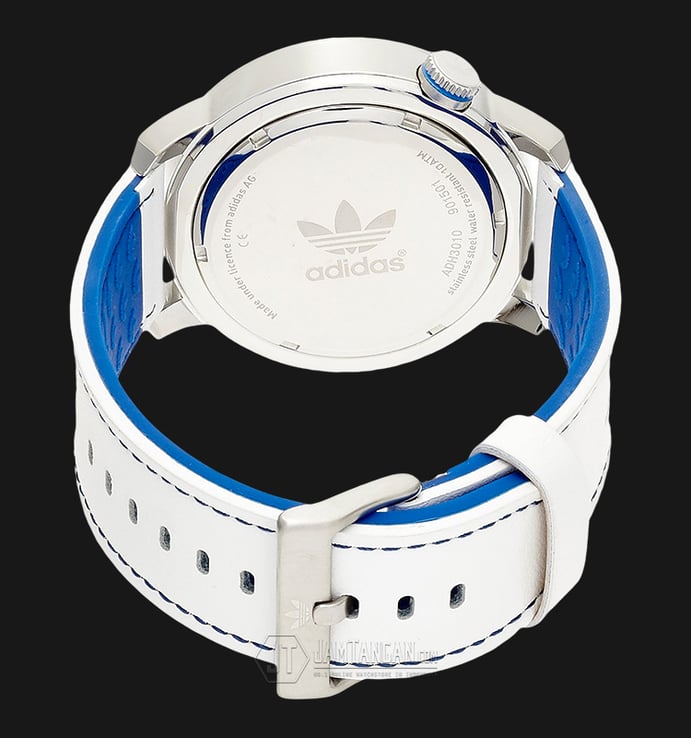 Adidas ADH3010 Watch Manchester White Dial White Leather Strap