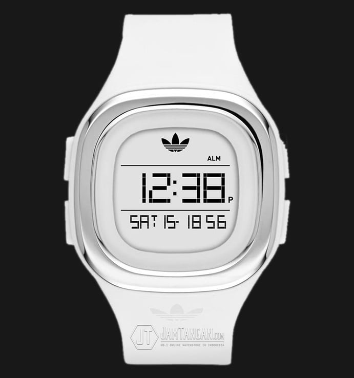 Adidas ADH3032 Denver LCD Dial White Rubber Strap Watch