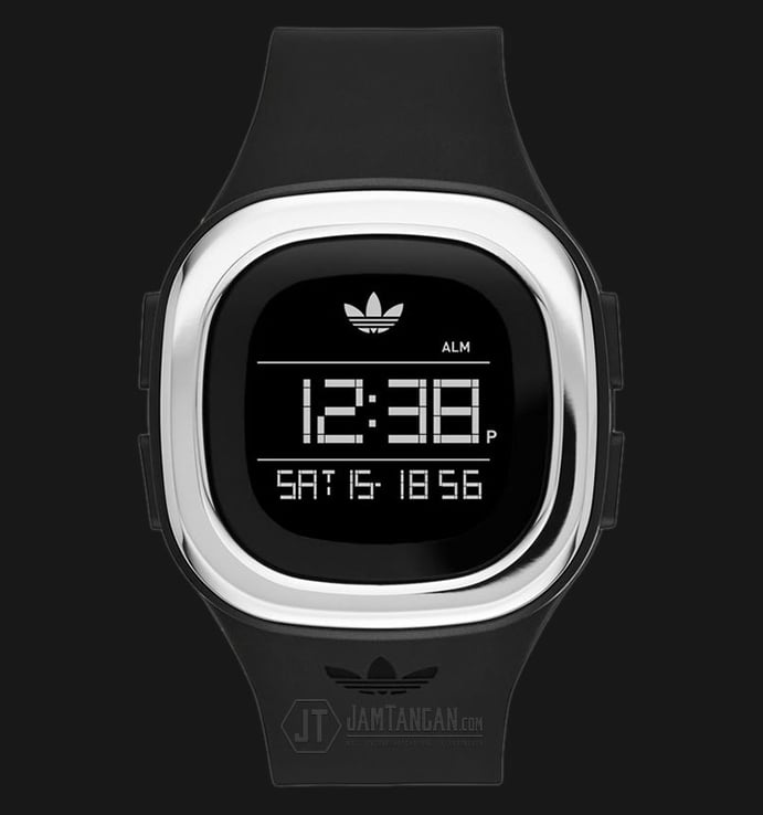 Adidas ADH3033 Denver LCD Dial Black Rubber Strap Watch