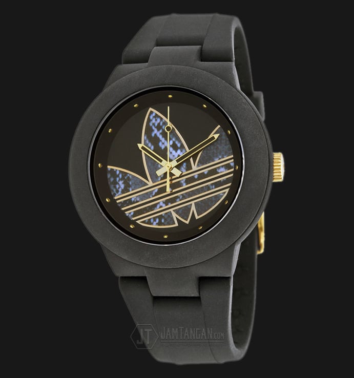 Adidas ADH3047 Aberdeen Black and Gold Dial Silicone Strap Watch