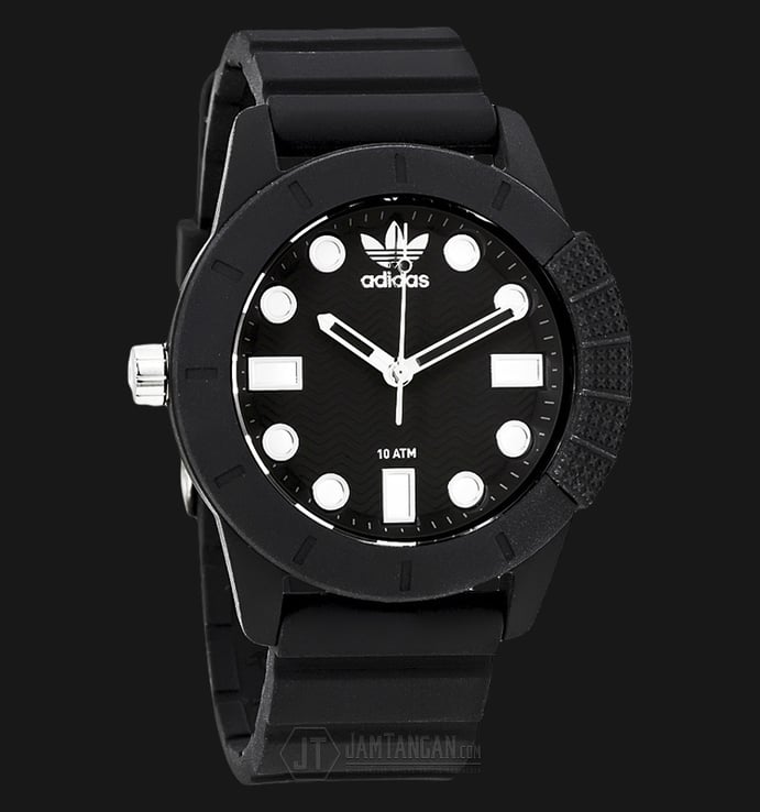 Adidas ADH3101 1969 Black Dial Black Silicone Watch