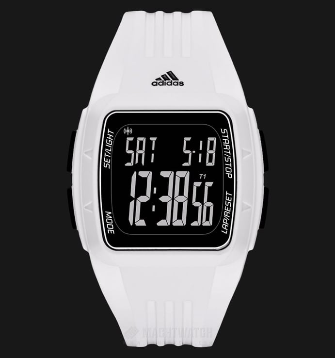 Adidas ADP3263 Duramo Black Dial White Silicone Digital Watch