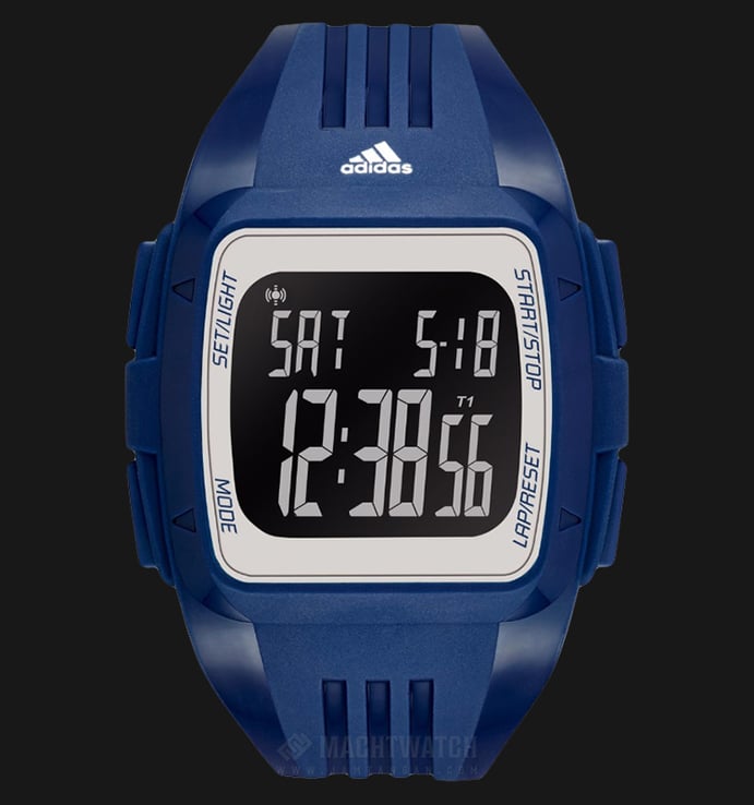 Adidas ADP3265 Duramo Xlarge Watch Black Dial Blue Silicone Band