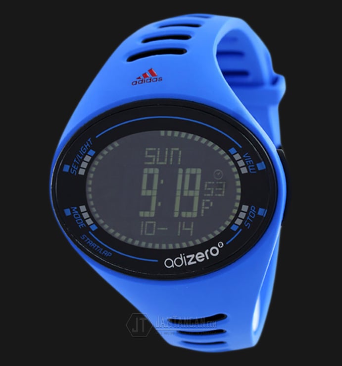 Adidas ADP3511 Adizero Digital Watch Blue Rubber Strap