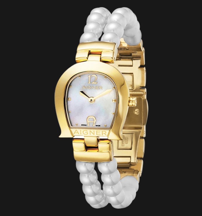 Aigner La Spezia A03227 Mother of Pearl Dial Pearl & Gold Plated Stainless Steel