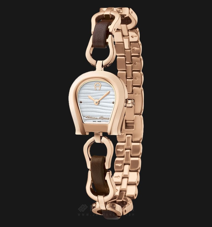 Aigner Perugina A07233 Ladies White Dial Rose Gold Stainless Steel Strap