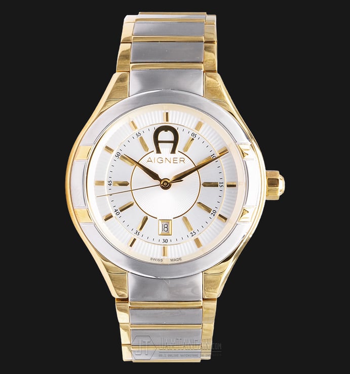 Aigner Cortina A102106 Stainless Steel Dual-tone White Dial 
