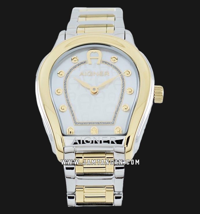 Aigner Vicenza A111212 Ladies Mother Of Pearl Dial Dual Tone Stainless Steel Strap