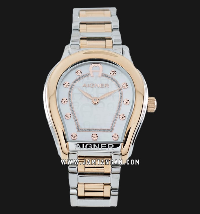 Aigner Vicenza A111213 Ladies Mother Of Pearl Dial Silver Rose Gold Stainless Steel Strap
