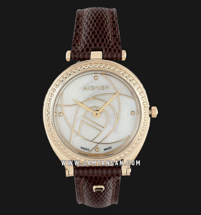 Aigner Florence A121201A Ladies Mother Of Pearl Dial Brown Leather Strap