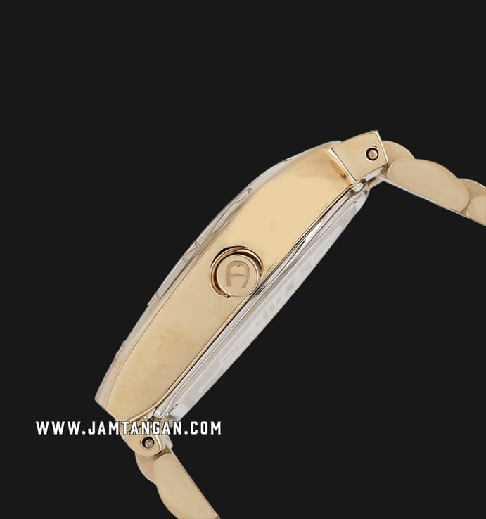 Aigner A122216 Ladies Mother Of Pearl Dial Gold Stainless Steel Strap