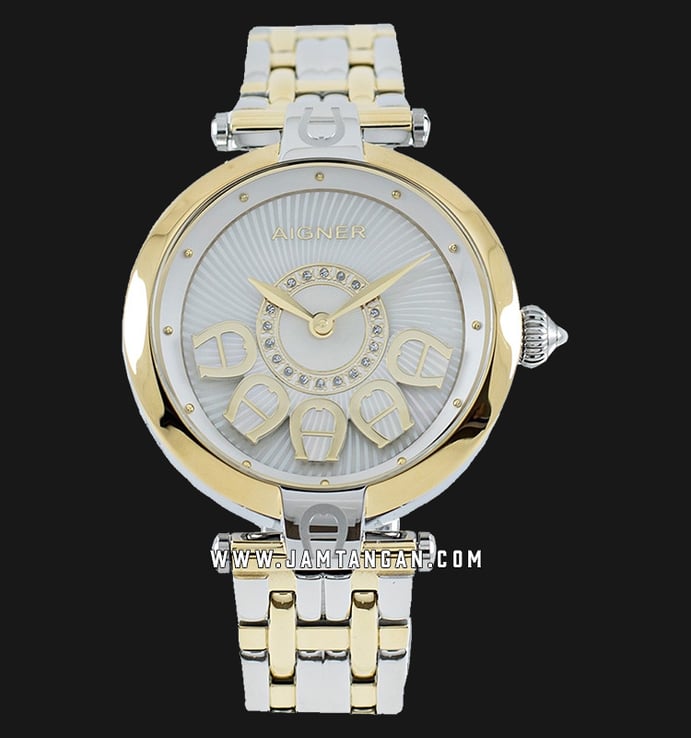 Aigner Florence A129202 Ladies Silver Dial Dual Tone Stainless Steel Strap