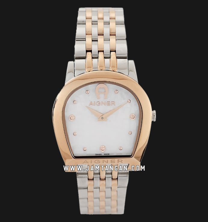 Aigner Alessandria A130206 Mother Of Pearl Dial Silver Rose Gold Stainless Steel Strap