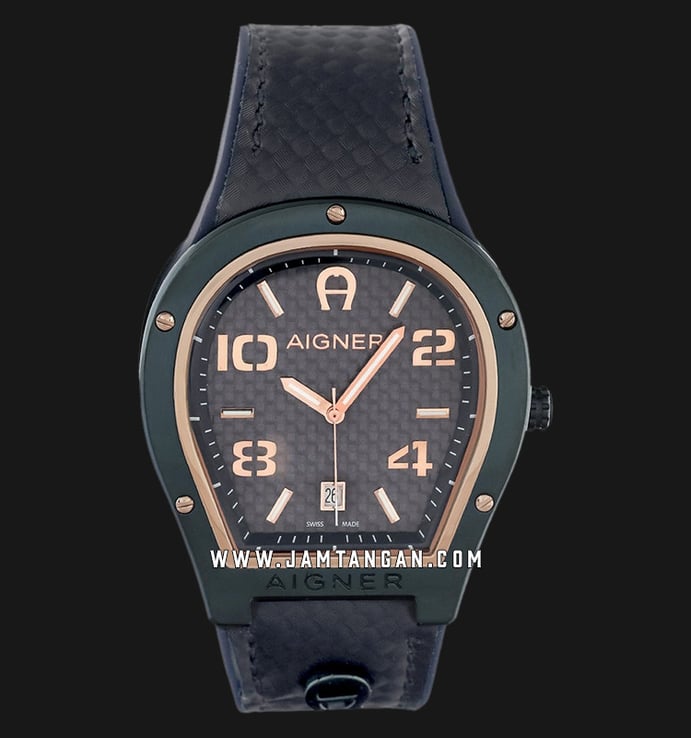 Aigner Roma A136105 Men Blue Navy Dial Blue Navy Leather Strap
