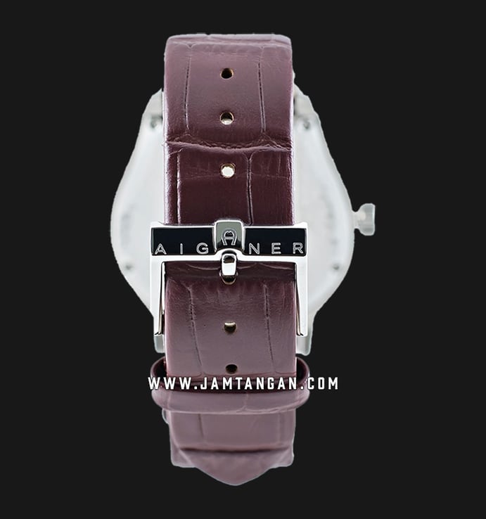 Aigner Bergamo A137102 Silver Dial Brown Leather Strap