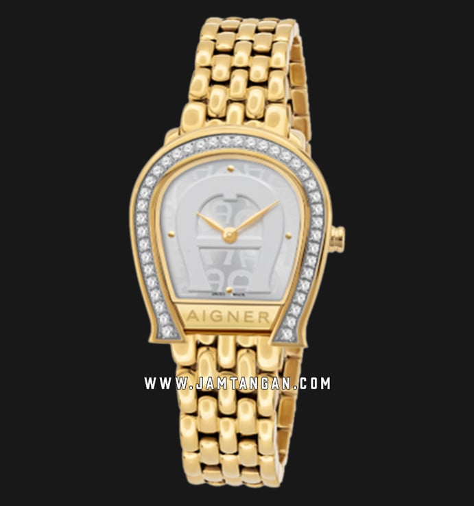 Aigner Latina A143202 Ladies Silver Dial Gold Stainless Steel Strap