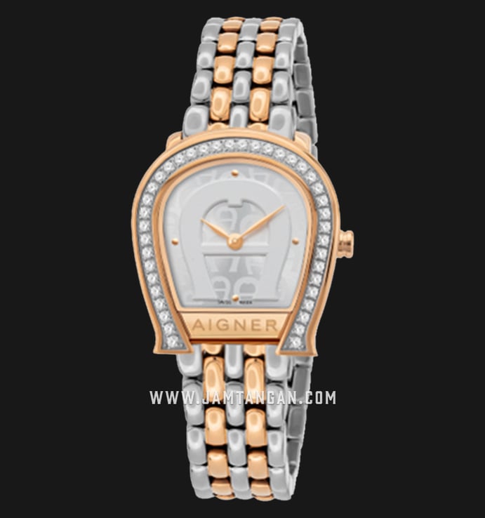 Aigner Latina A143204 Ladies Silver Dial Dual Tone Stainless Steel Strap
