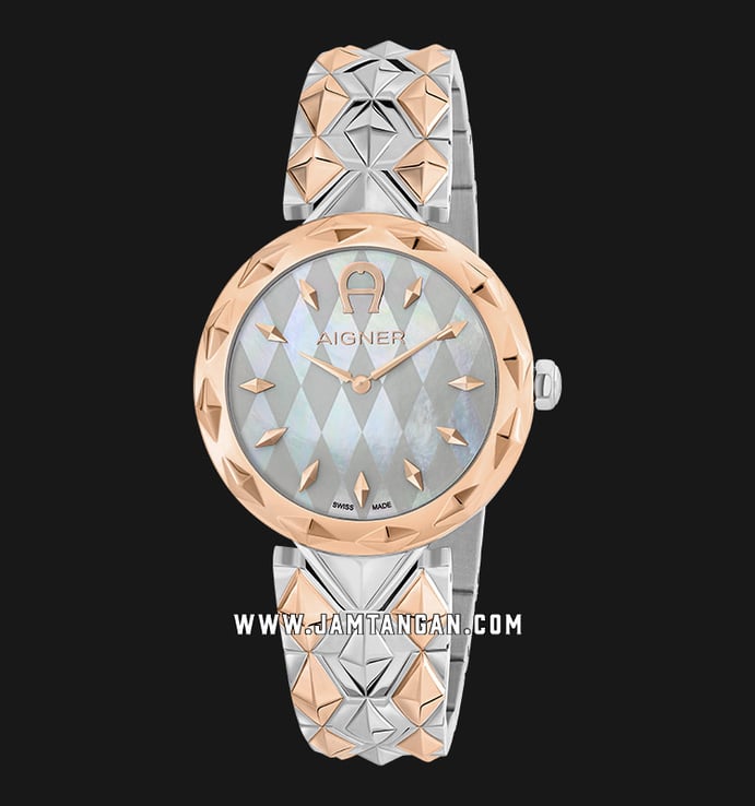 Aigner Prato II A144204 Ladies Silver Dial Dual Tone Stainless Steel Strap