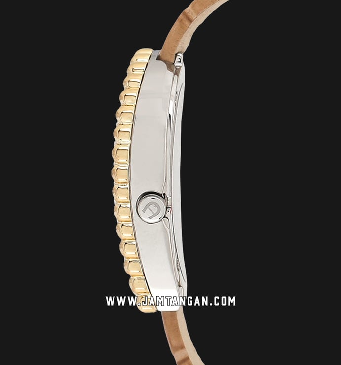 Aigner Novara A147202 Ladies Mother of Pearl  Dial Tan Leather Strap