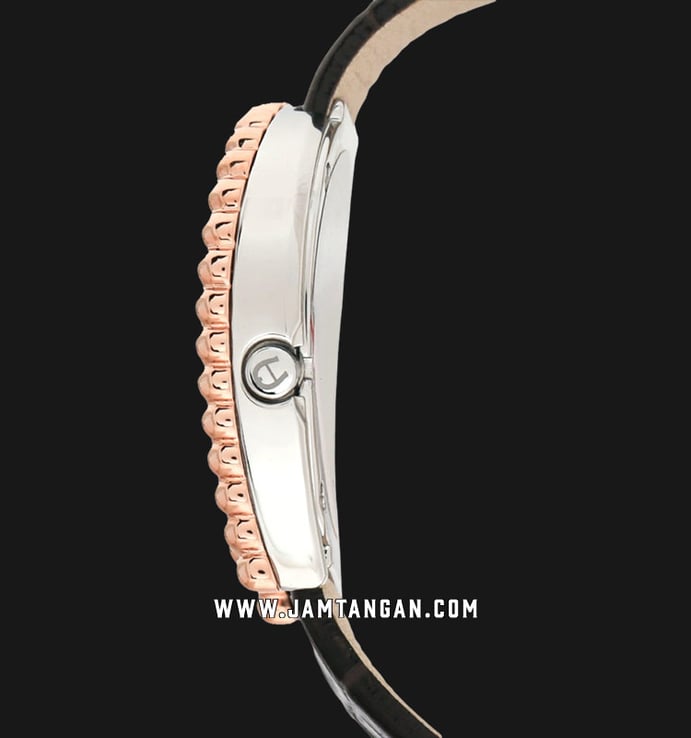 Aigner Novara A147203 Ladies Mother of Pearl Dial Brown Leather Strap
