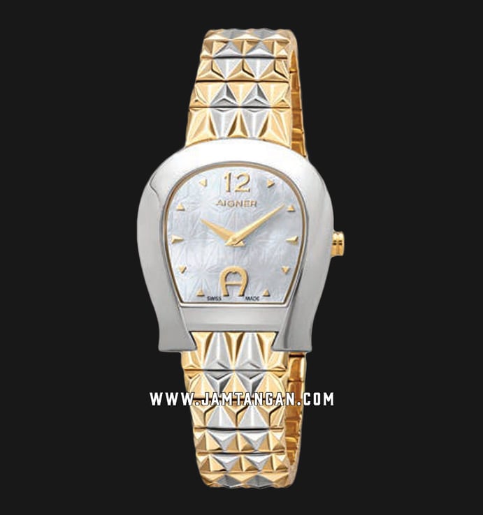 Aigner Carrara A154203 Ladies Mother Of Pearl Dial Dual Tone Stainless Steel Strap