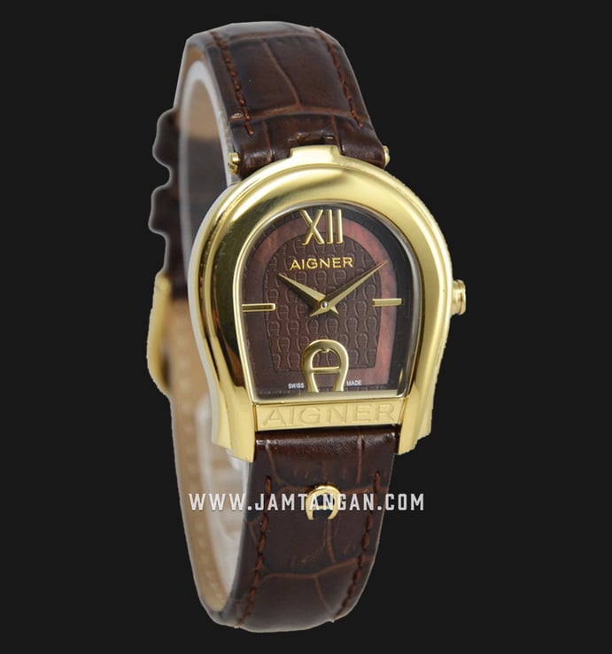 Aigner Andria A24224C Ladies Brown Dial Brown Leather Strap