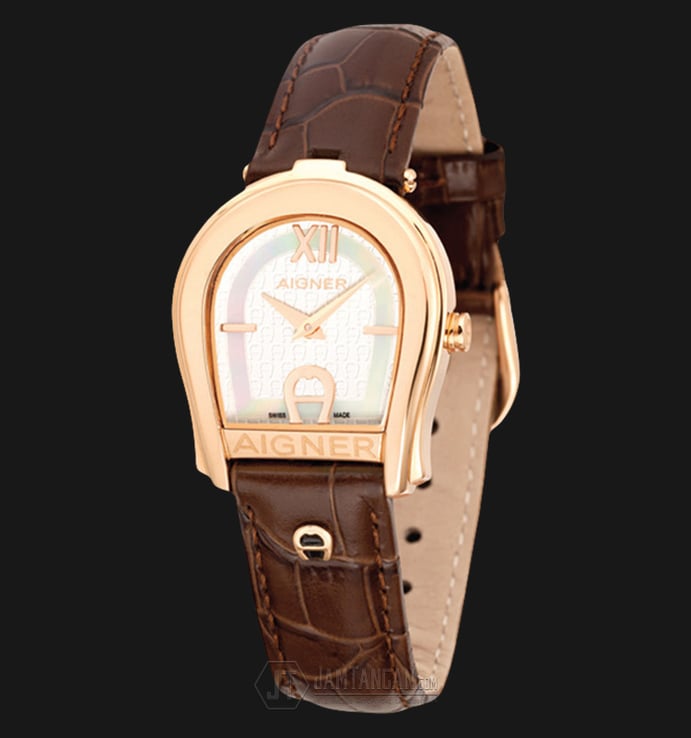 Aigner Verase A24225B White Dial Brown Leather Strap