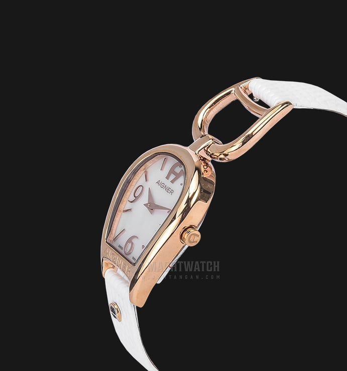 Aigner Arte II A24232A Ladies Mother of Pearl Dial White Leather Strap + Extra Strap