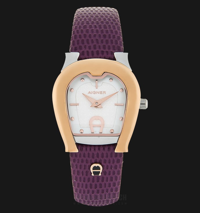 Aigner A24238B Ladies Silver Dial Purple Leather Strap