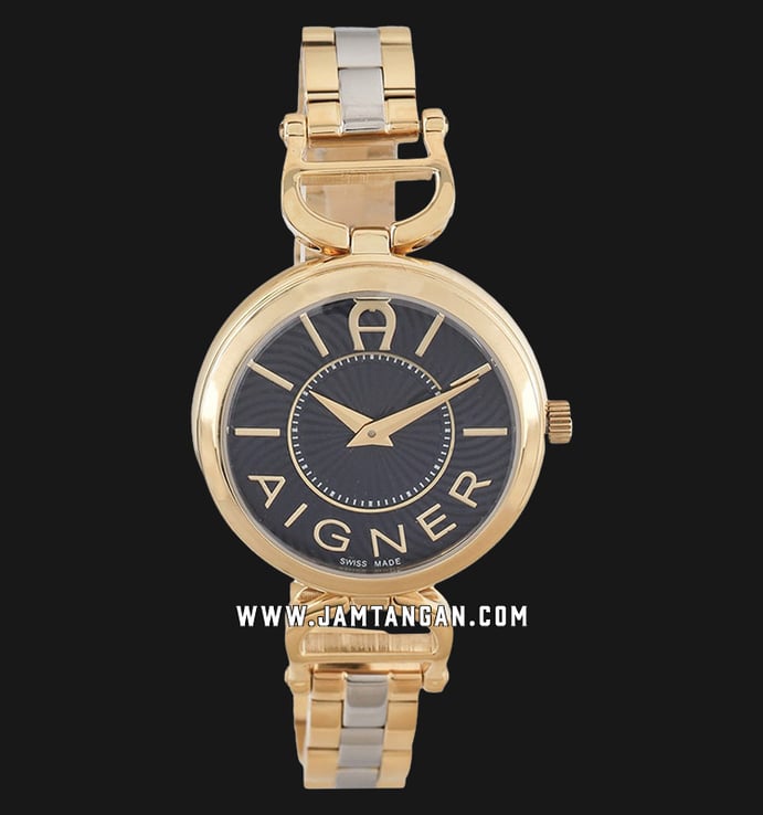 Aigner Chieti A24254C Ladies Black Dial Dual Tone Stainless Steel Strap