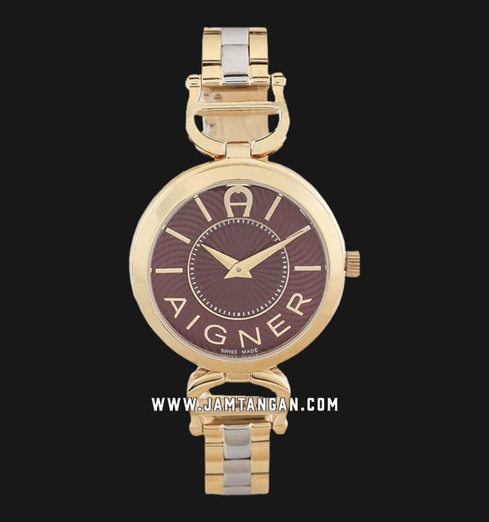 Aigner Chieti A24254D Ladies Brown Dial Dual Tone Stainless Steel Strap