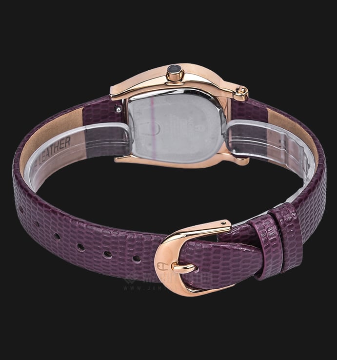 Aigner Empoli A24259A Ladies White Dial Rose Gold Stainless Steel Case Purple Leather Strap 
