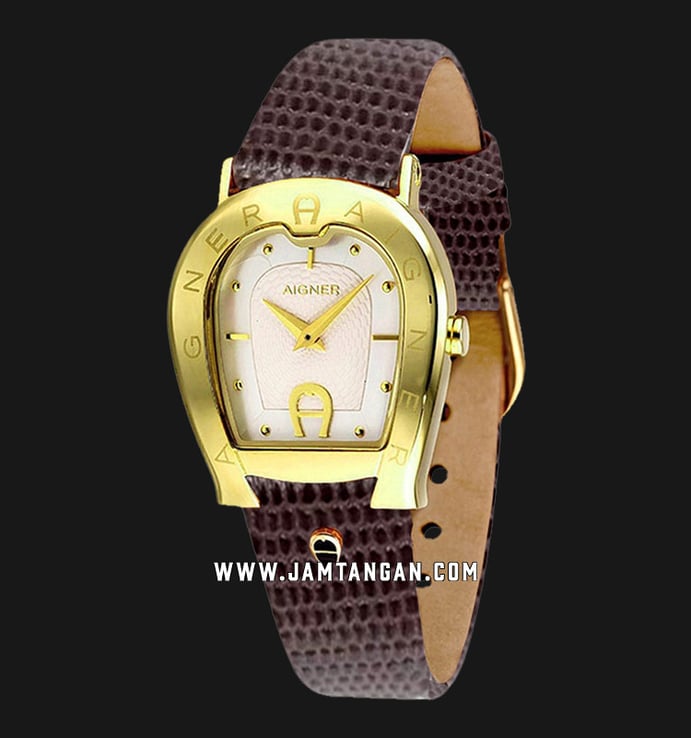 Aigner Empoli A24260A Ladies White Dial Brown Leather Strap