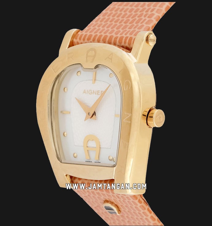 Aigner Empoli A24260B Ladies Mother Of Pearl Dial Orange Leather Strap