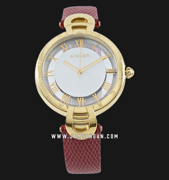 Aigner Resana A24275 Ladies Silver Dial Brown Leather Strap