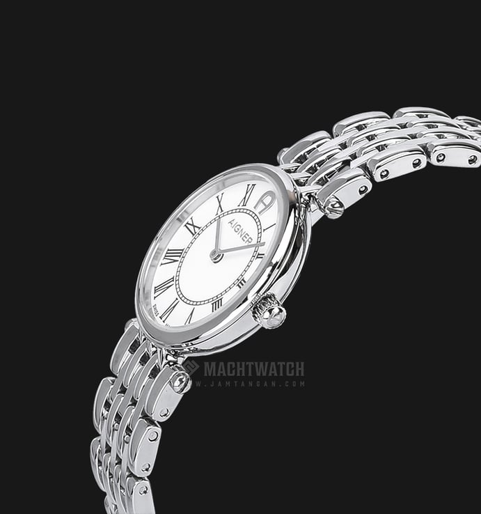 Aigner Carpi A28210 Ladies White Dial Stainless Steel Case Stainless Steel Strap 