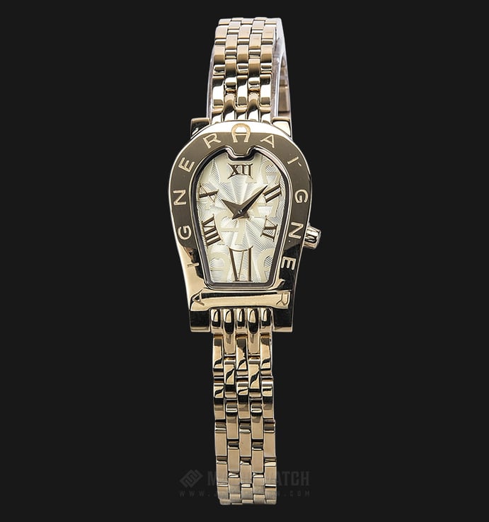 Aigner Olbia II A29228FC Ladies Champagne Dial Gold Stainless Steel Case Gold Stainless Steel Strap 