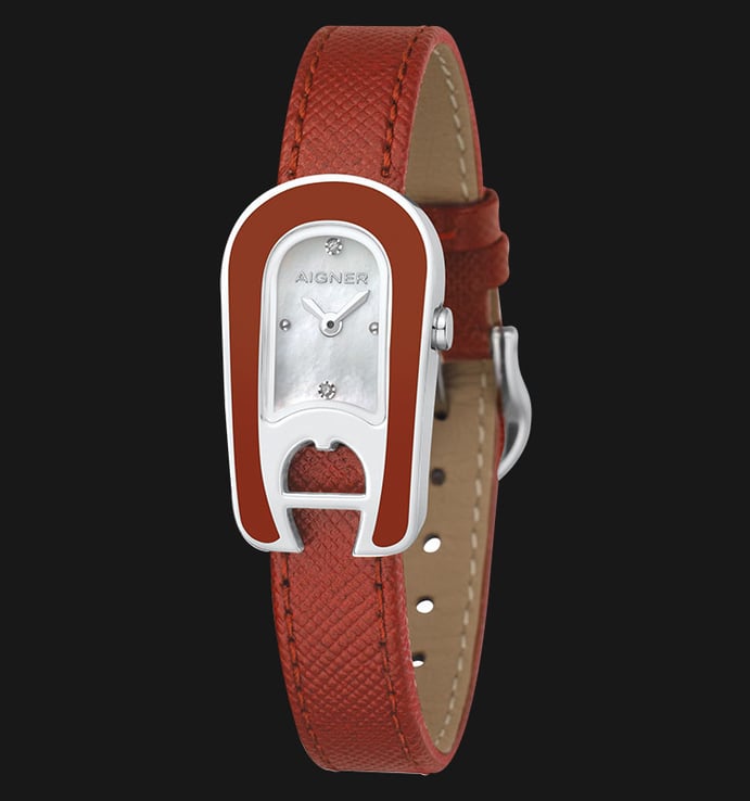 Aigner Aprillia A30211 Mother of Pearl Dial Red Genuine Leather Strap