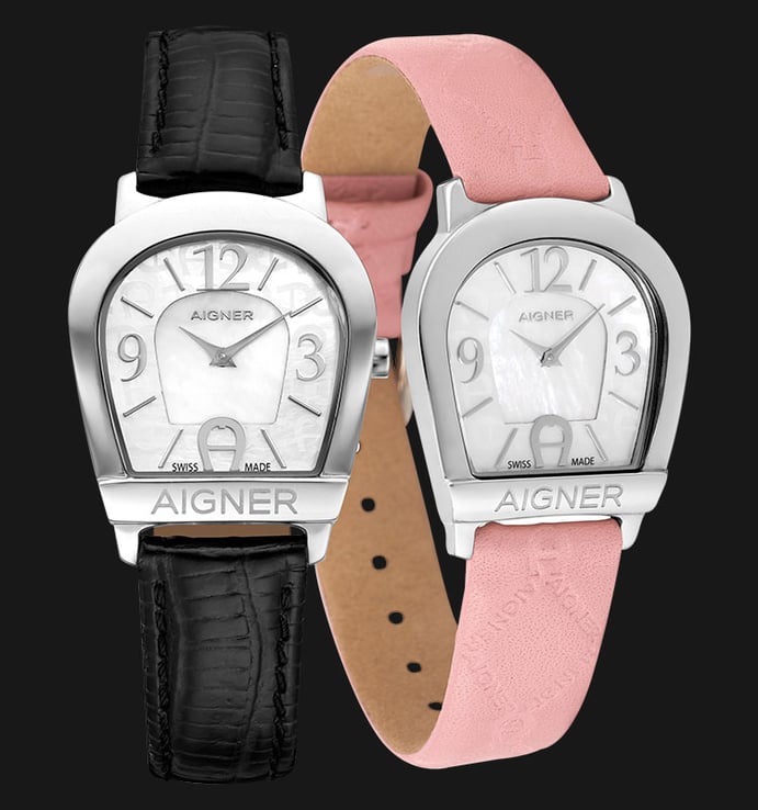 Aigner Amalfi II A32268B Mother of Pearl Dial Extra Genuine Leather Strap