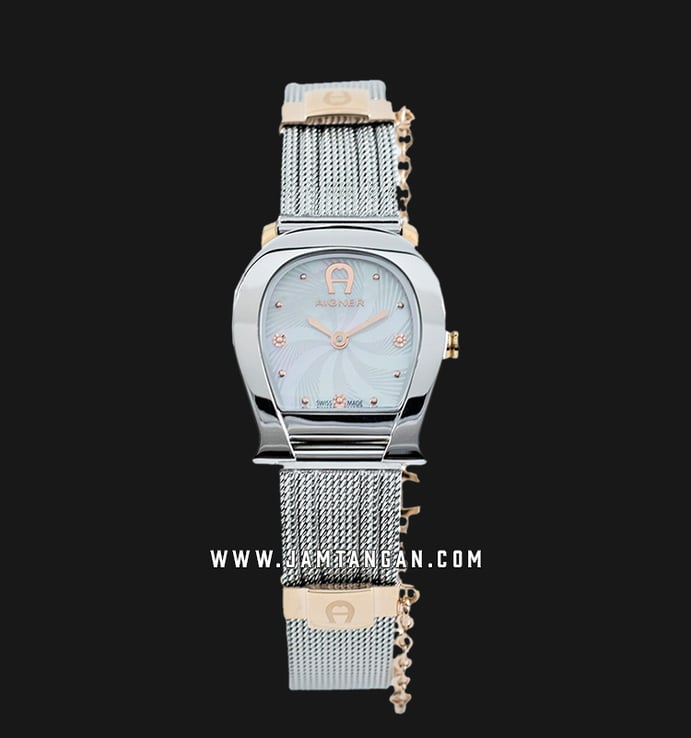 Aigner Varese A45611A Ladies Mother Of Pearl Dial Silver Rose Gold Stainless Steel Strap