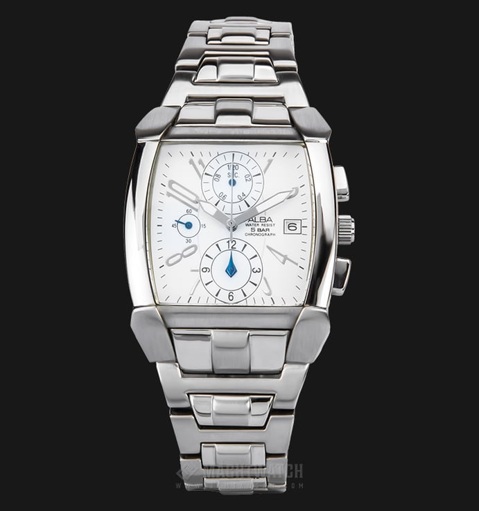 Alba AF8D67X1 Ladies Chronograph White Dial Stainless Steel Watch