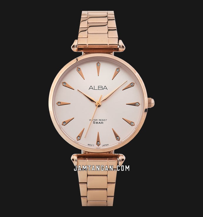 Alba Fashion AG2006X1 Ladies Soft Pink Dial Rose Gold Stainless Steel Strap