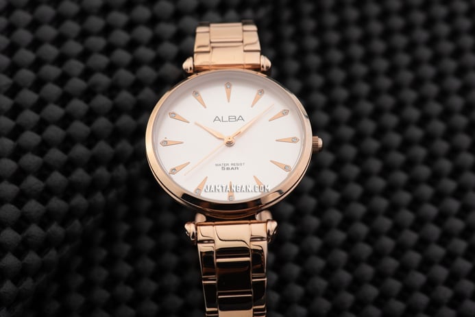 Alba Fashion AG2006X1 Ladies Soft Pink Dial Rose Gold Stainless Steel Strap